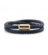 Constantin Maritime Leather Wristband, Blue Navy