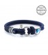 Constantin Maritime Wristband out of Sail Rope, Blue with Swarovski