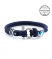Constantin Maritime Wristband out of Sail Rope, Blue with Swarovski