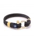 Constantin Maritime Wristband out of Sail Rope, 14K Yellow Gold, Black