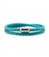 Constantin Maritime Leather Wristband, Turquoise