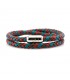 Constantin Maritime Leather Wristband, Turquoise/Brown/Red