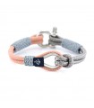 Constantin Maritime Wristband out of Sail Rope, Pink/Grey